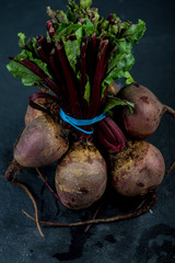 Bunch of whole beetroots farm fresh