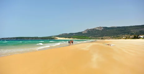 Crédence de cuisine en verre imprimé Plage de Bolonia, Tarifa, Espagne Playa de Bolonia con viento de levante, Cadiz, Spain