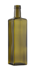 Empty cooking oil glass bottle isolated on the white