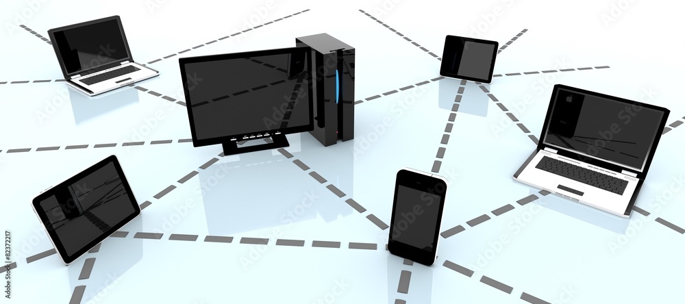 Poster technology. 3d. computer network