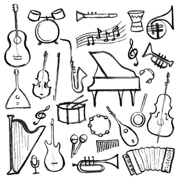 Set of music instruments