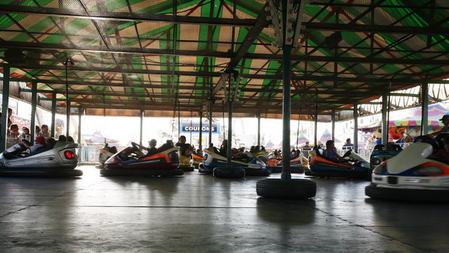 Bumper cars in fast motion