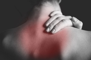 Woman with muscle injury