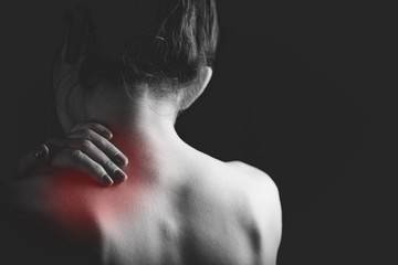 Woman with muscle injury