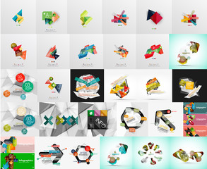 Mega set of abstract geometric web banner decorations