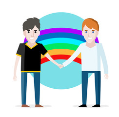 una pareja de gays enamorados