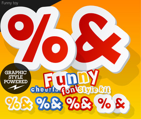 Font in shape of funny toys or cartoon elements. Symbols 3