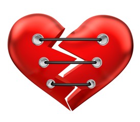 Heart Shape. 3D. Recovering Love