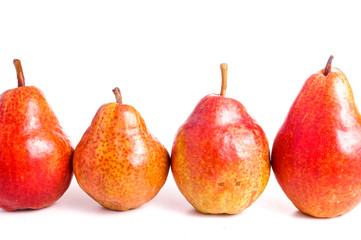 Ripe Red Pear, isolated on White