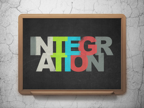 Business concept: Integration on School Board background