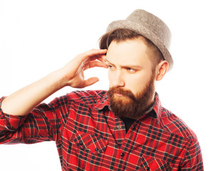 Young hipster man wearing hat