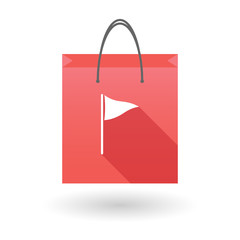 Red shopping bag icon with a golf flag