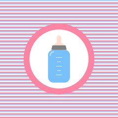 Baby feeding bottle color flat icon