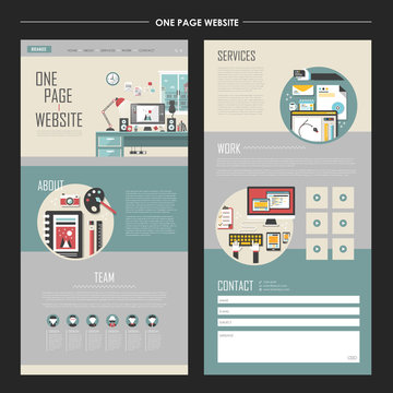 workplace one page website template design