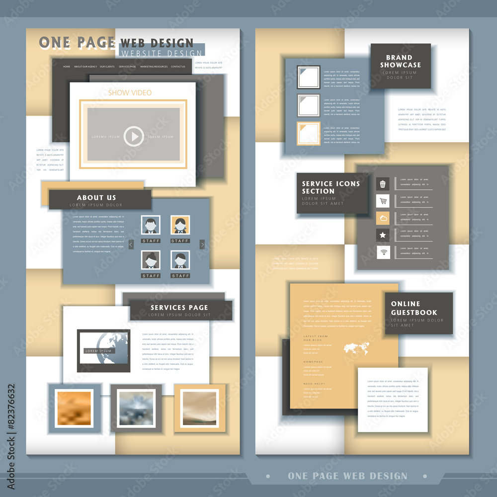 Canvas Prints modern one page website template design