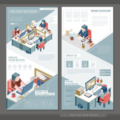 Obraz na płótnie Canvas business concept one page website template design