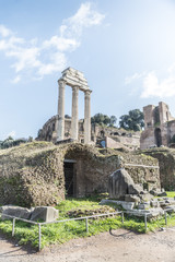 Temple of Castor and Pollux.Temple Dioscuri.Roman Forum. Italy