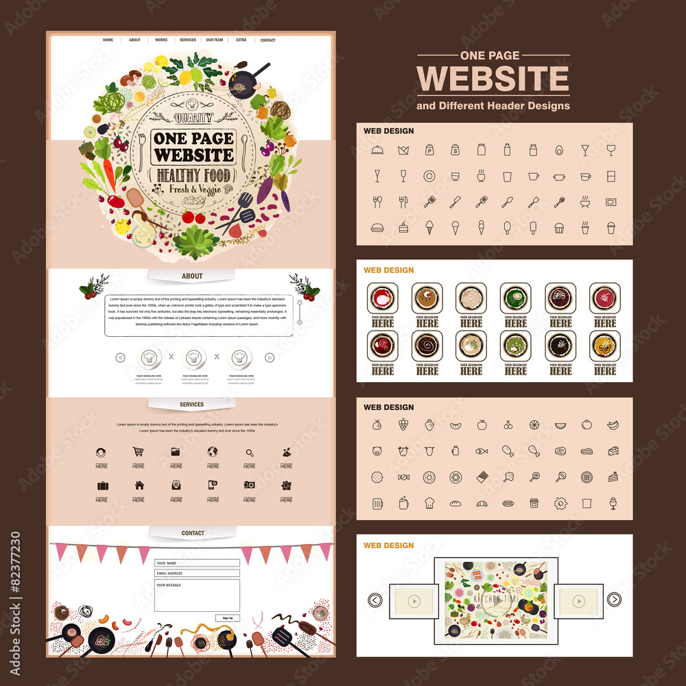 Canvas Prints adorable one page website template design