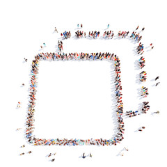 Obraz premium People in the form of an abstract symbol business.