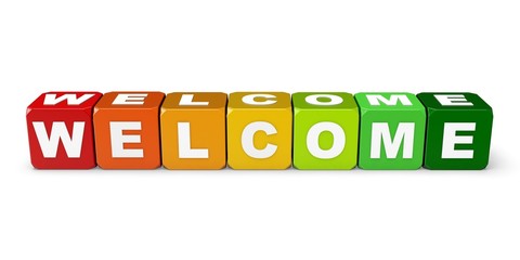 Welcome Sign. 3D. Welcome