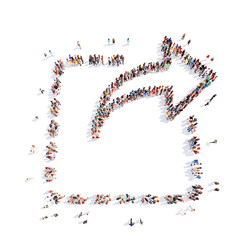 People in the form of arrows.