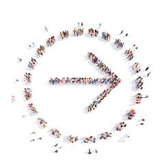 People in the form of arrows.