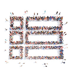 People in the form of an abstract symbol business.