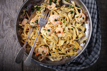 Pasta with shrimps
