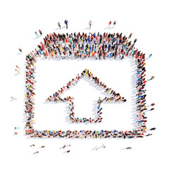 People in the form of arrows.