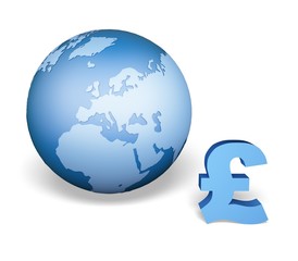 Currency. 3D. UK Global Business