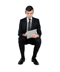 Business man with tablet pc