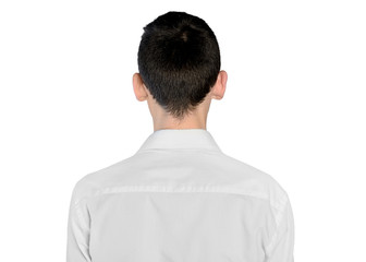 Young man back view