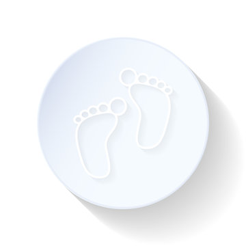 Baby footprint thin lines icon