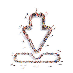 People in the form of arrows.