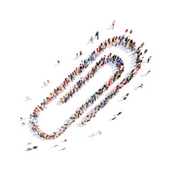 people in the form of a paper clip.