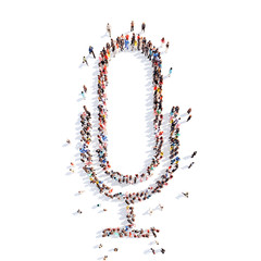 people in the form of a microphone.