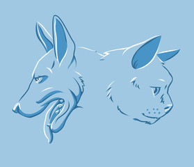 Cat and dog illustration
