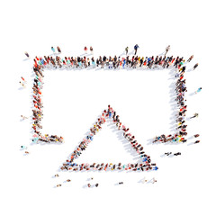 People in the form of arrows.