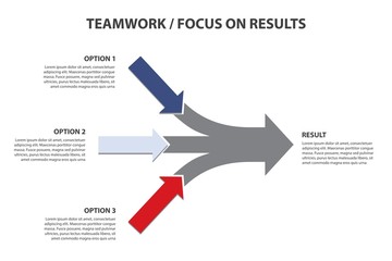 Focus on Results, Horizontal Arrows, Vector Infographic