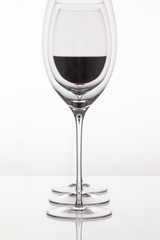 Wineglass with red  wine