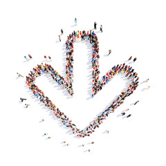 People in the form of arrows.