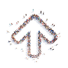 People in the form of arrows.