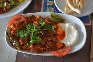 Turkish iskender kebab