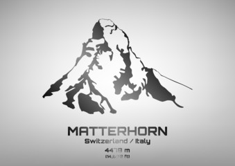 Outline vector illustration of steel Mt. Matterhorn