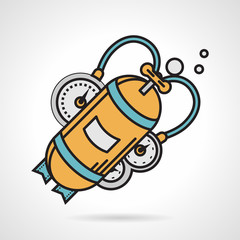 Flat vector icon for yellow aqualung