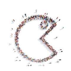 People in the form of an abstract symbol business.