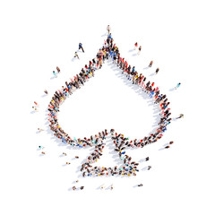 people in the form of playing suits.