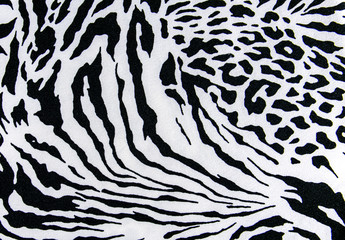texture of print fabric striped zebra and leopard for background