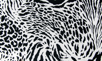 texture of print fabric striped zebra and leopard for background