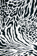 Fototapeta na wymiar texture of print fabric striped zebra and leopard for background